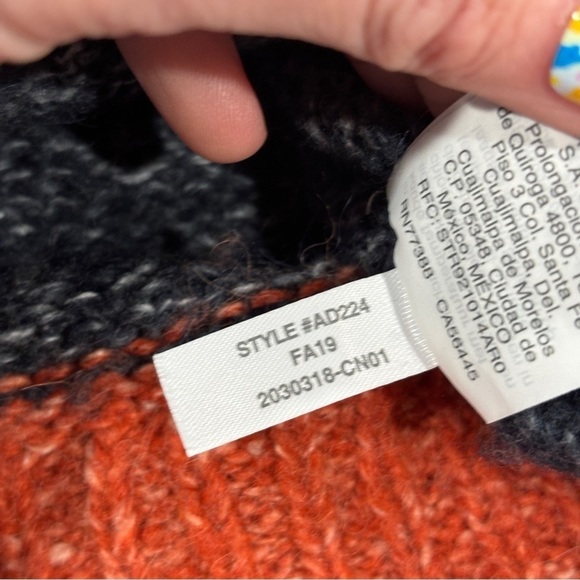 MADEWELL Striped Baxter Color Block Alpaca Blend Sweater Tunic Oversized Medium - Picture 6 of 12